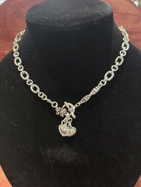 Vintage Premier Designs PDI Double Heart Toggle Chain Jewelry